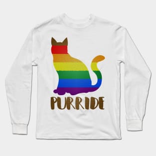 'Purride Rainbow Cat' Adorable Rainbows Gift Long Sleeve T-Shirt